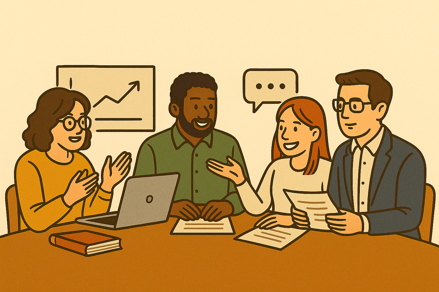 Team of professional educators collaborating